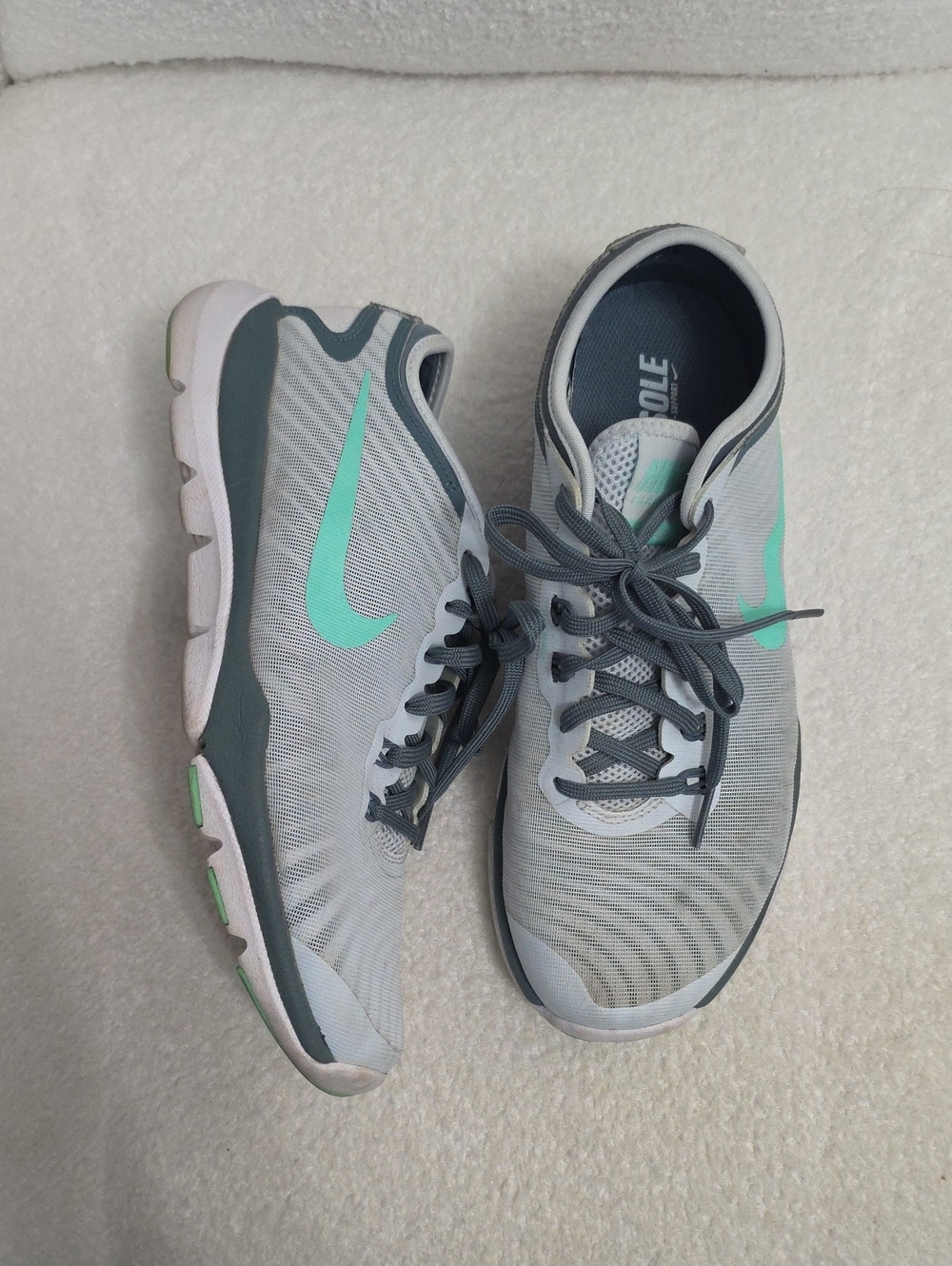 Nike Women's Gray and Mint Athletic Training Shoes